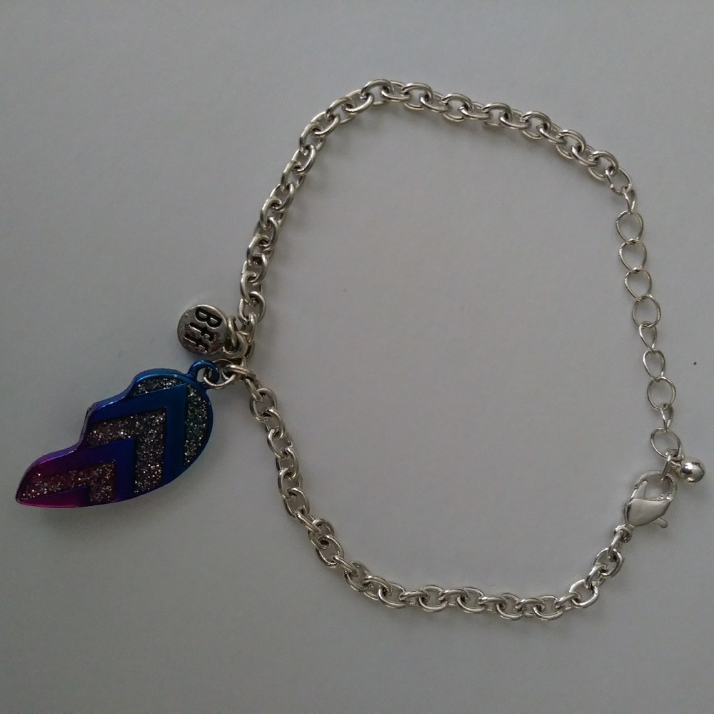 Bff Half heart silver tone Bracelet